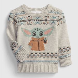 Baby Gap Star Wars Lucasfilm Baby Yoda Sweater Holiday Boy Girl 6-12 Months GUC